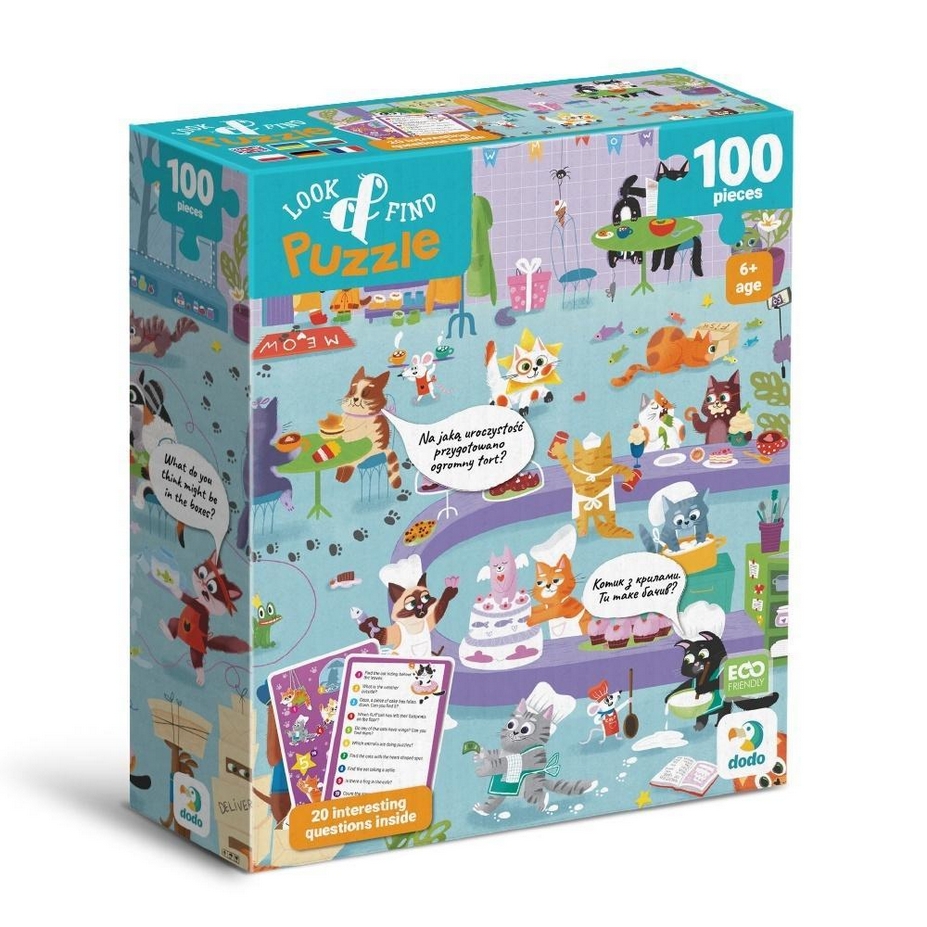 Puzzle - Look & Find - Kocie kafejka, 100 el.