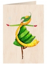 Karnet drewniany C6 + koperta Święta Tańcząca kobieta