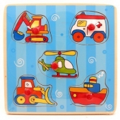 BRIMAREX Drewniane Puzzle Pojazdy