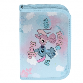 Piórnik jednokomorowy z wyposażeniem - Stitch & Angel Ohana