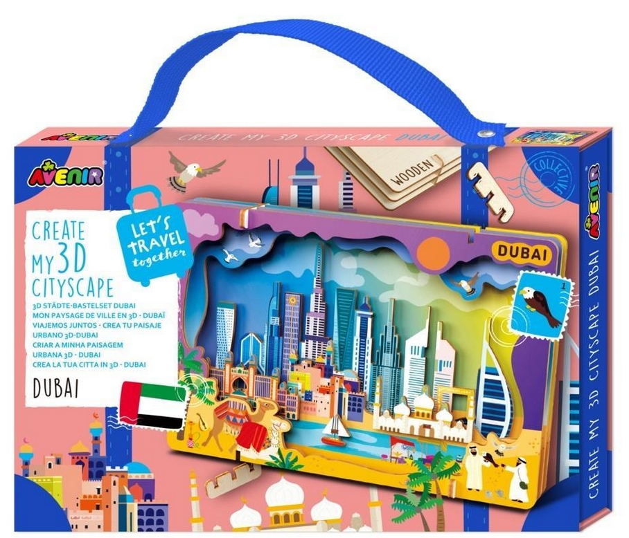 Stwórz pejzaż miejski Dubai - puzzle drewniane 3D
