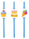 Słomki niebieskie 20cm 6szt PARTY GO