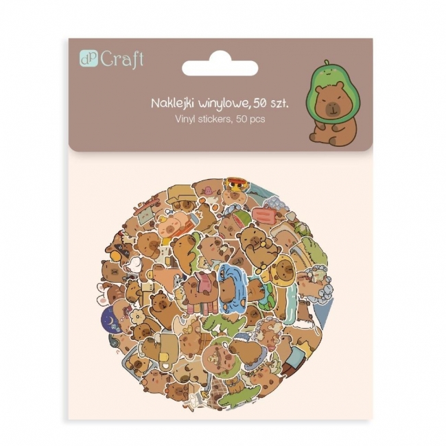 Naklejki winylowe Kapibara 50szt