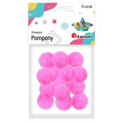 Pompony dekoracyjne, 15 szt. - różowe (352534)