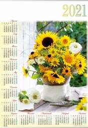 Kalendarz 2021 Jednoplanszowy Słoneczniki