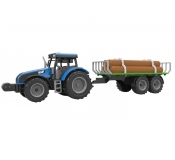Traktor z przyczepą z drewnem, dźwiękami i światłem MIX (107790)