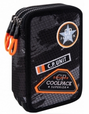 Coolpack - Jumper 3 - Piórnik potrójny z wyposażeniem - Black (Badges) (B67152)