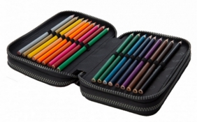 Coolpack - Jumper 3 - Piórnik potrójny z wyposażeniem - Black (Badges) (B67152)