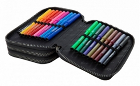 Coolpack - Jumper 3 - Piórnik potrójny z wyposażeniem - Black (Badges) (B67152)