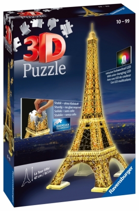 Ravensburger, Puzzle 3D: Wieża Eiffla nocą (125791)