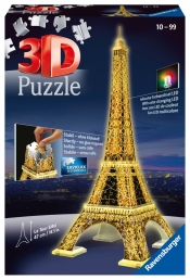 Ravensburger, Puzzle 3D: Wieża Eiffla nocą (125791)