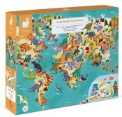 Janod, Puzzle edukacyjne z figurkami 3D, 200 elementów: Dinozaury (J02679)