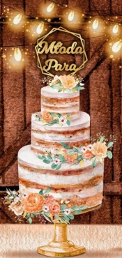 Karnet Pamiątka DL tort ślubny