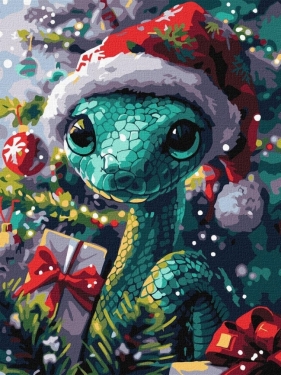 Malowanie po numerach - Zielony wąż 30x40cm