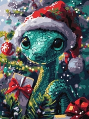 Malowanie po numerach - Zielony wąż 30x40cm