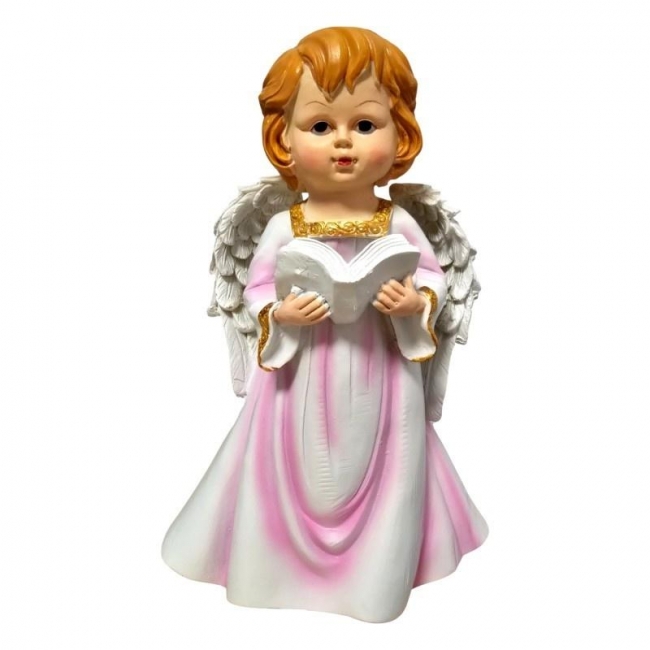 <img src='https://webimage.pl/pics/793/0/d5904960570793.jpg' style='height:440px' /> Figurka Anioł z Książką - Różowy 22cm