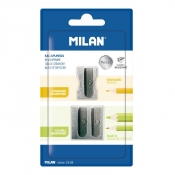 Temperówki aluminiowe Milan pojedyncza i podwójna na blistrze (BWM9079)