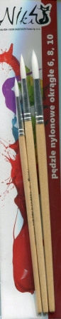 Pędzle nylonowe okrągłe Niki-4 nr 6,8,10