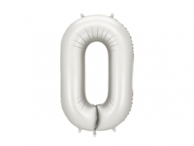 Balon foliowy cyfra 0 86cm srebrny