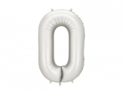 Balon foliowy cyfra 0 86cm srebrny
