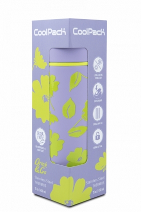 Coolpack, Bidon metalowy z kubeczkiem Vectis - Flores Lila (Z33913)
