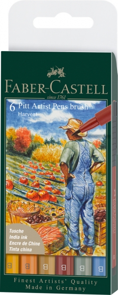 Faber-Castell, pisaki artystyczne Pitt Artist Pen: Fall Harvest, 6 szt. (167179 FC)