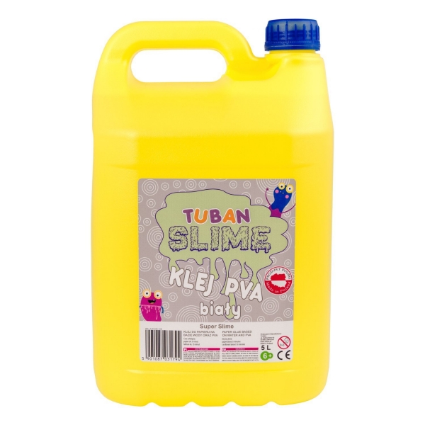 <img src='https://webimage.pl/pics/794/1/dBIALY-KLEJ-PVA-5-LITROW-7706-czytam.jpg' style='height:440px' /> Tuban Slime, Klej PVA - biały 5L (TU3179)