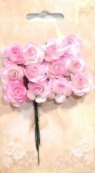 Różyczki papierowe 12szt różowo-białe
