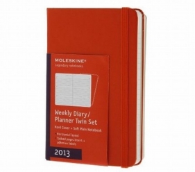 Moleskine 2013 weekly diary planner twin set red
