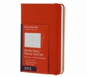Moleskine 2013 weekly diary planner twin set red
