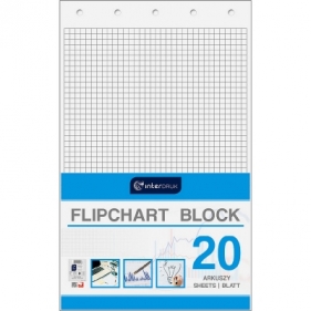 Blok do tablic flipchart Interdruk A1 20k. 80 g krata 1000 mm x 640 mm (FLI20#)