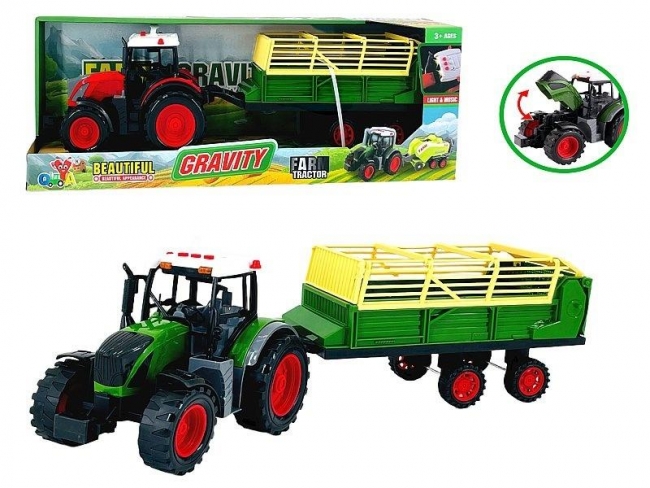 Traktor z przyczepą światło i dźwięk