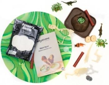 Zestaw sensoryczny Dinozaury tacka z figurkami