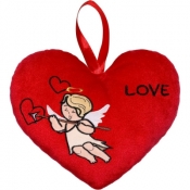 Poduszka serce z amorkiem 20cm (12497)