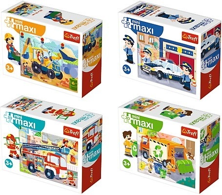 Puzzle 20 elementów Mini Maxi - Pojazdy ratunkowe/ 24 sztuki (56013)