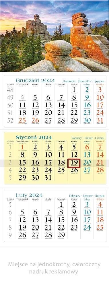 Kalendarz 2024 Trójdzielny Sudety