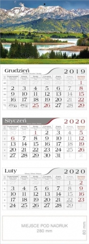 Kalendarz 2020 Trójdzielny Górski Krajobraz CRUX