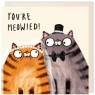 Karnet kwadrat 170 Ślub Koty You're MEOWIED!