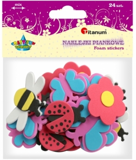 Naklejki piankowe: motylki, biedronki, mix rozmiarów (102-0396)