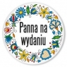 Przypinka duża - Panna na wydaniu kaszubska 58 mm