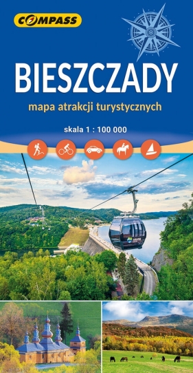 Bieszczady mapa atrakcji turystycznych 1:100 000