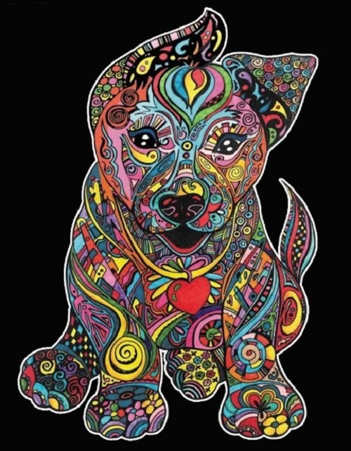 Kolorowanka Welwetowa Colorvelvet 47x35 cm Szczeniak