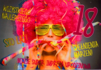 Karnet urodziny dla dorosłych trójwymiarowe B6 mix