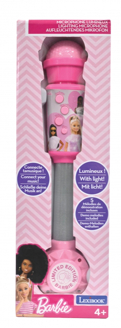 <img src='https://webimage.pl/pics/798/1/d3380743101798.jpg' style='height:440px' /> Mikrofon świecący z głośnikiem Barbie Lexibook MIC90BB