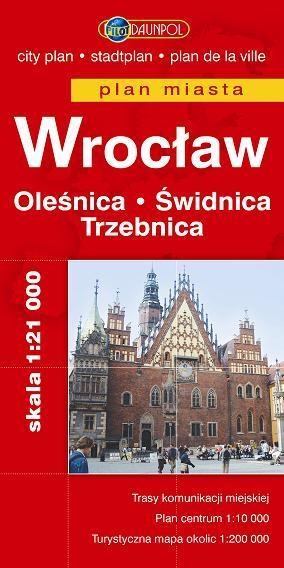 Wrocław. Oleśnica. Świdnica. Trzebnica. Plan miasta w skali 1:21 000