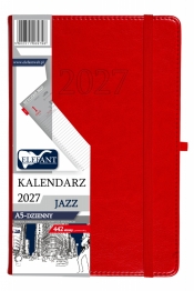 Kalendarz 2027 A5 dzienny Jazz - czerwony
