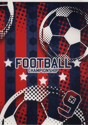 Zeszyt A5 w kratkę 16 kartek Football 5 sztuk