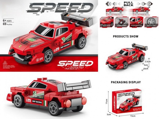 Klocki samochód pull back 69el