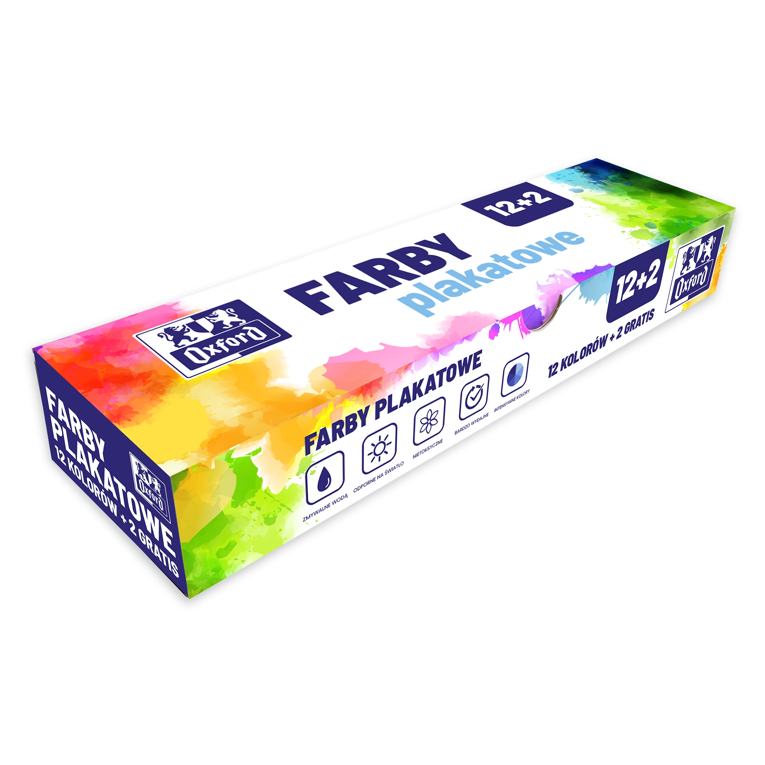 <img src='https://webimage.pl/pics/799/6/d400167100_MP_original.png' style='height:440px' /> Oxford: Farby plakatowe, 12+2 kolory