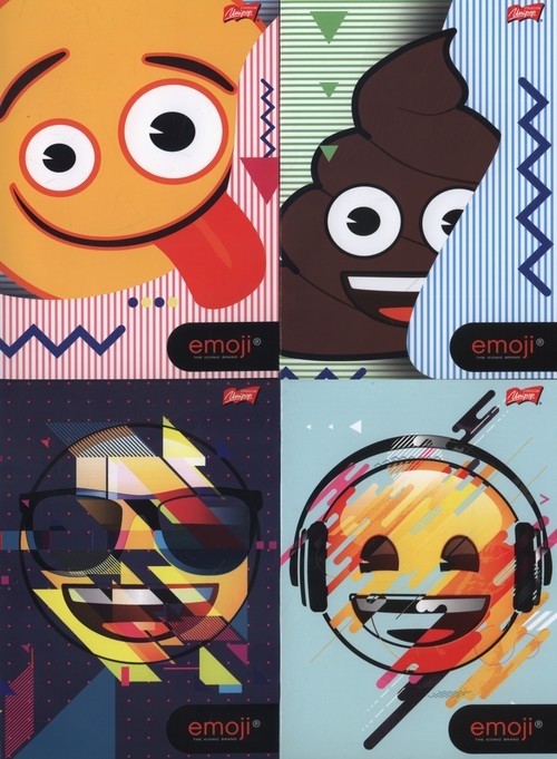 Zeszyt A5 Emoji w trzy linie kolorowe 32 kartki 15 sztuk mix